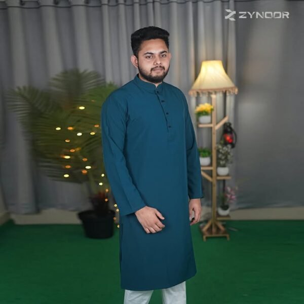ডার্ক গ্রিন কালার প্রিমিয়াম মাইক্রোস্টিজ সলিড পাঞ্জাবি