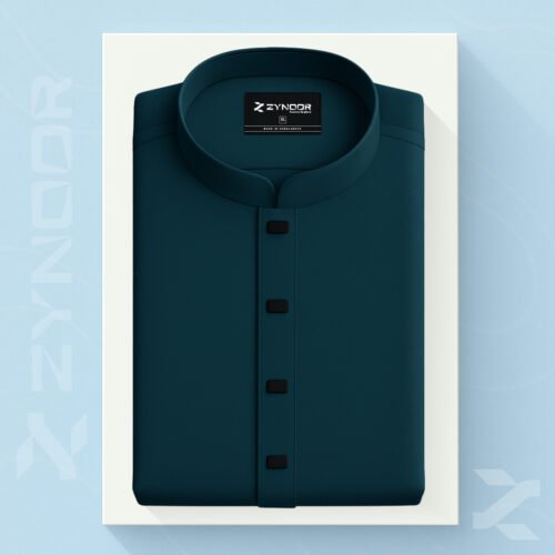 Zynoor Premium Microstitch Solid Panjabi – Dark Green