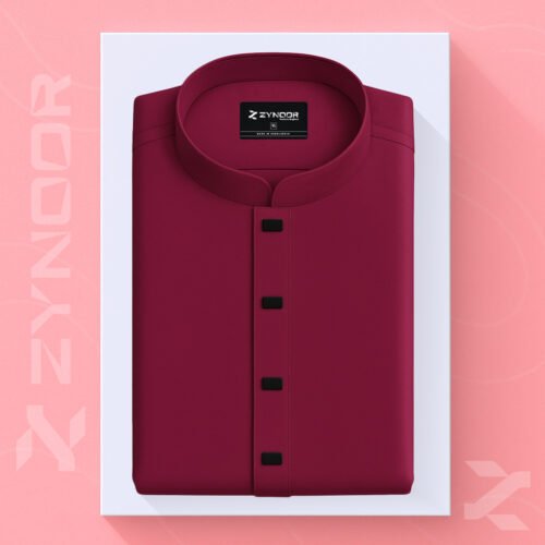 Zynoor Premium Microstitch Solid Panjabi – Maroon