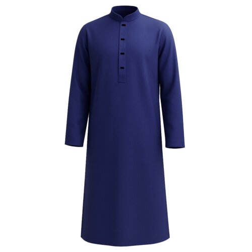 Zynoor Premium Microstitch Solid Panjabi – Navy Blue