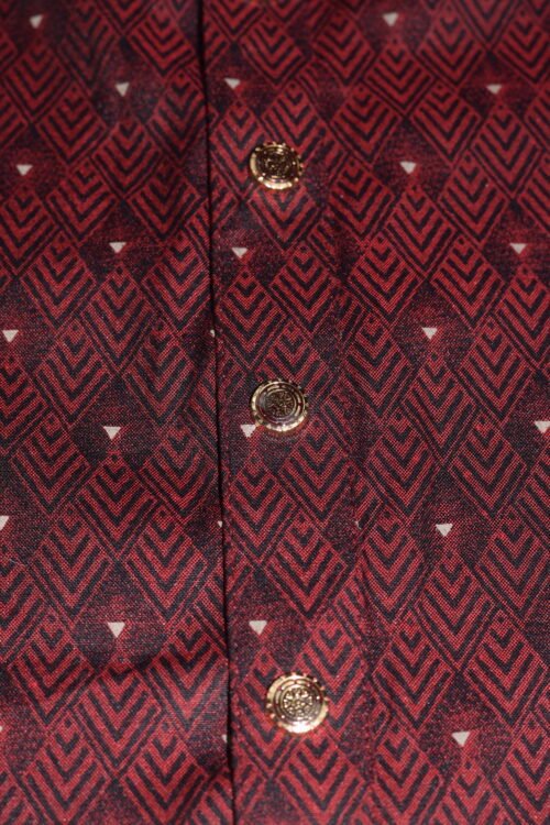 Zynoor Premium Jacket Print Cotton Panjabi (Maroon) – Code: 403 - Image 6