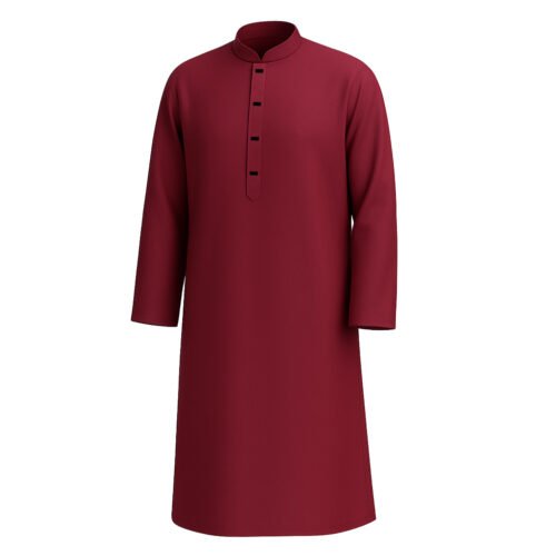 Zynoor Premium Microstitch Solid Panjabi – Maroon