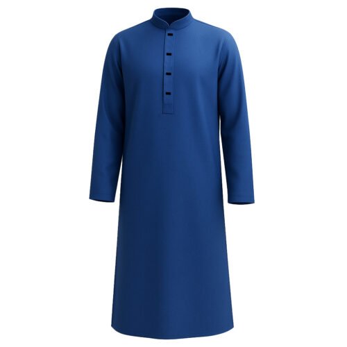 Zynoor Premium Microstitch Solid Panjabi – Petrol Blue