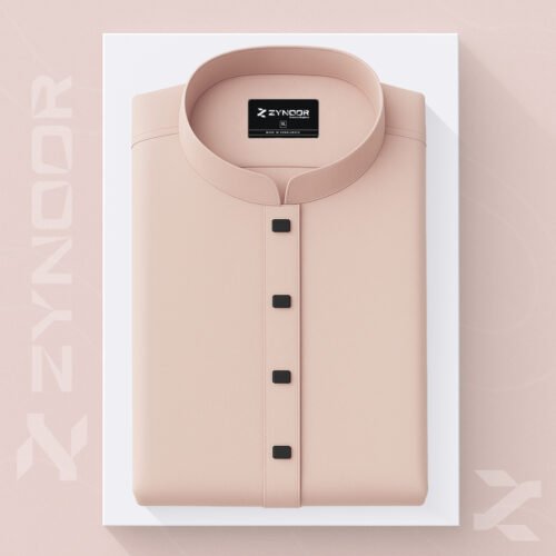 Zynoor Premium Microstitch Solid Panjabi – Pele Rose