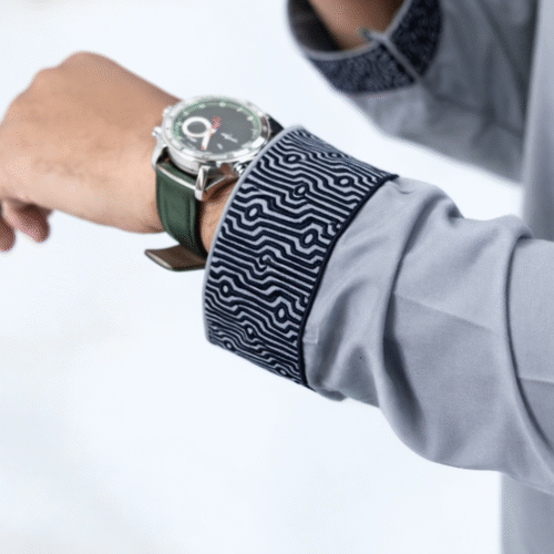 Zynoor China Micro Stitch Panjabi with Elegant Embroidery (Ash) - Image 2