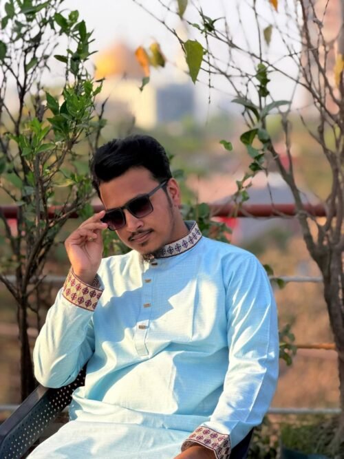 Smart Cotton Embroidery Panjabi – SKY - Image 3